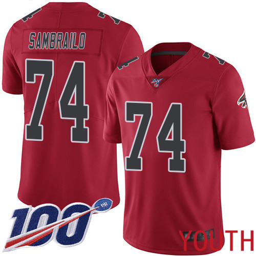 Atlanta Falcons Limited Red Youth Ty Sambrailo Jersey NFL Football #74 100th Season Rush Vapor Untouchable